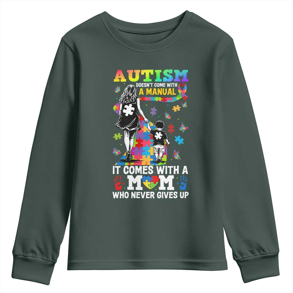 Autism Acceptance Youth Sweatshirt Doesn't Come with a Manual Autism Mom