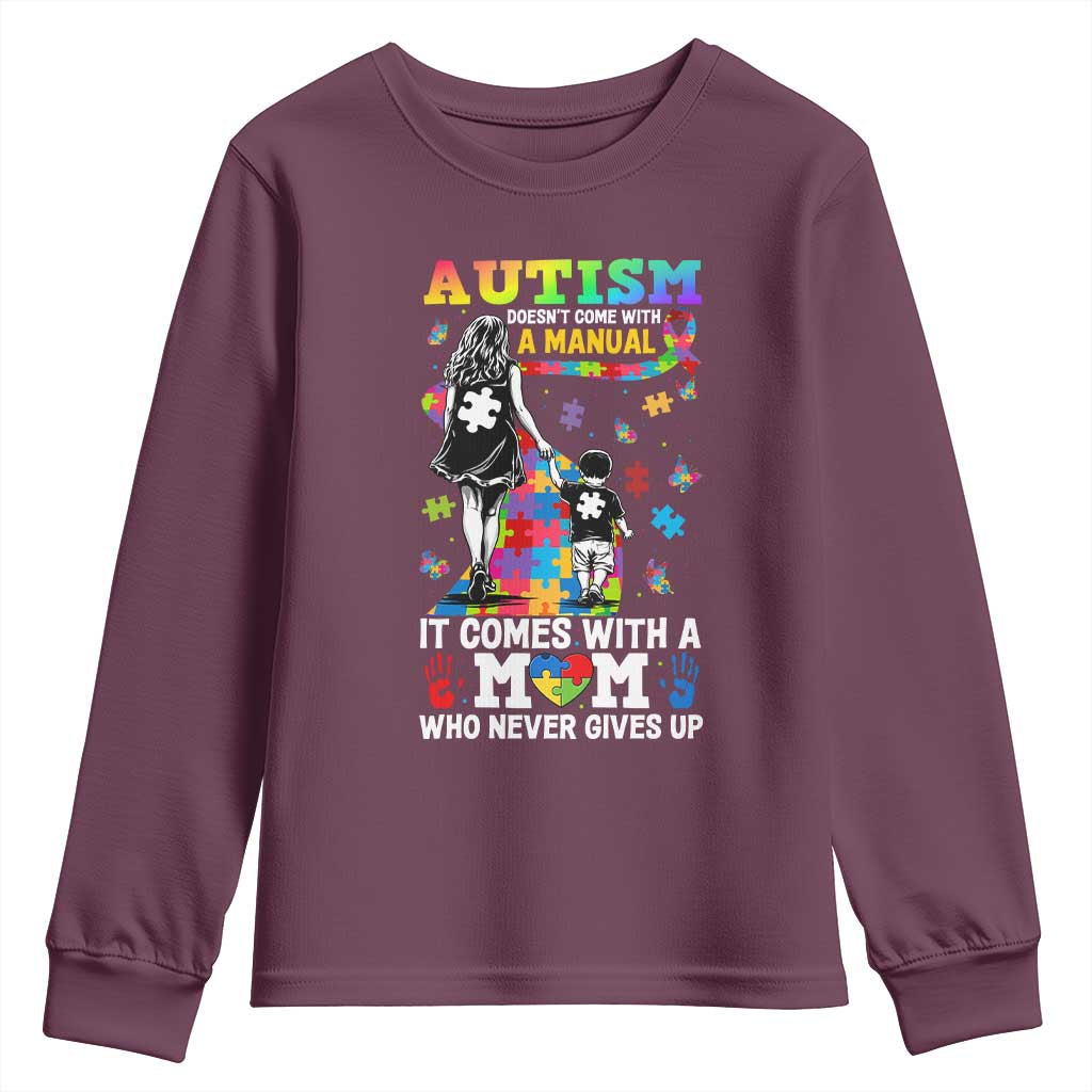 Autism Acceptance Youth Sweatshirt Doesn't Come with a Manual Autism Mom