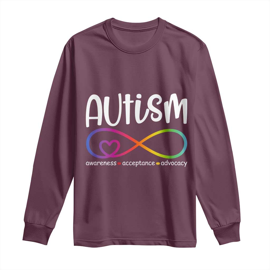 Autism Acceptance Long Sleeve Shirt Neurodivergent Support Infinity Symbol