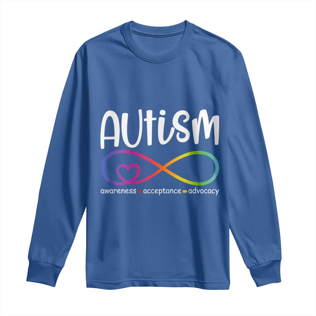 Autism Acceptance Long Sleeve Shirt Neurodivergent Support Infinity Symbol