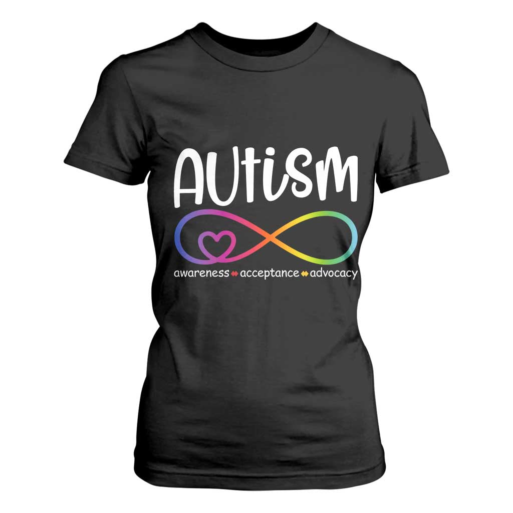 Autism Acceptance T Shirt For Women Neurodivergent Support Infinity Symbol
