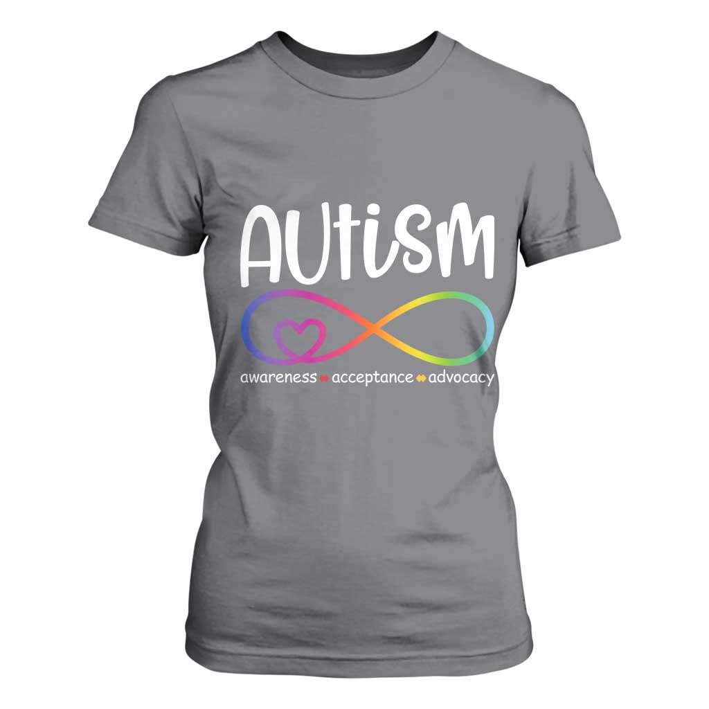 Autism Acceptance T Shirt For Women Neurodivergent Support Infinity Symbol