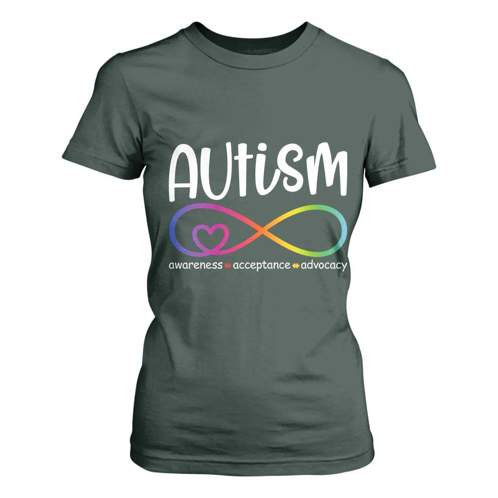 Autism Acceptance T Shirt For Women Neurodivergent Support Infinity Symbol
