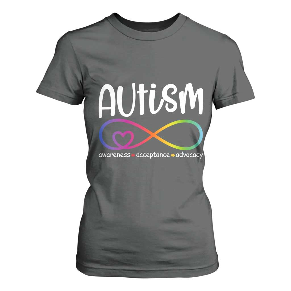Autism Acceptance T Shirt For Women Neurodivergent Support Infinity Symbol