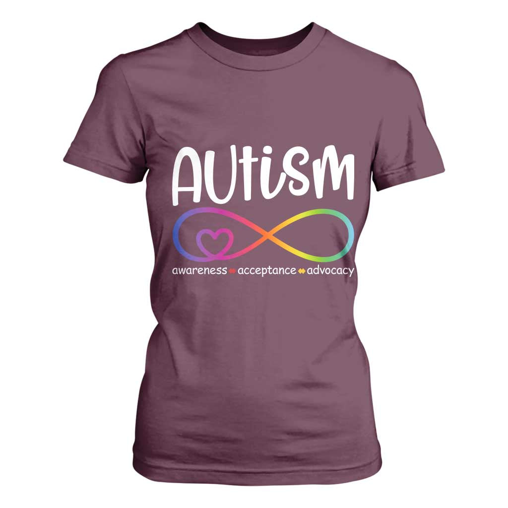 Autism Acceptance T Shirt For Women Neurodivergent Support Infinity Symbol