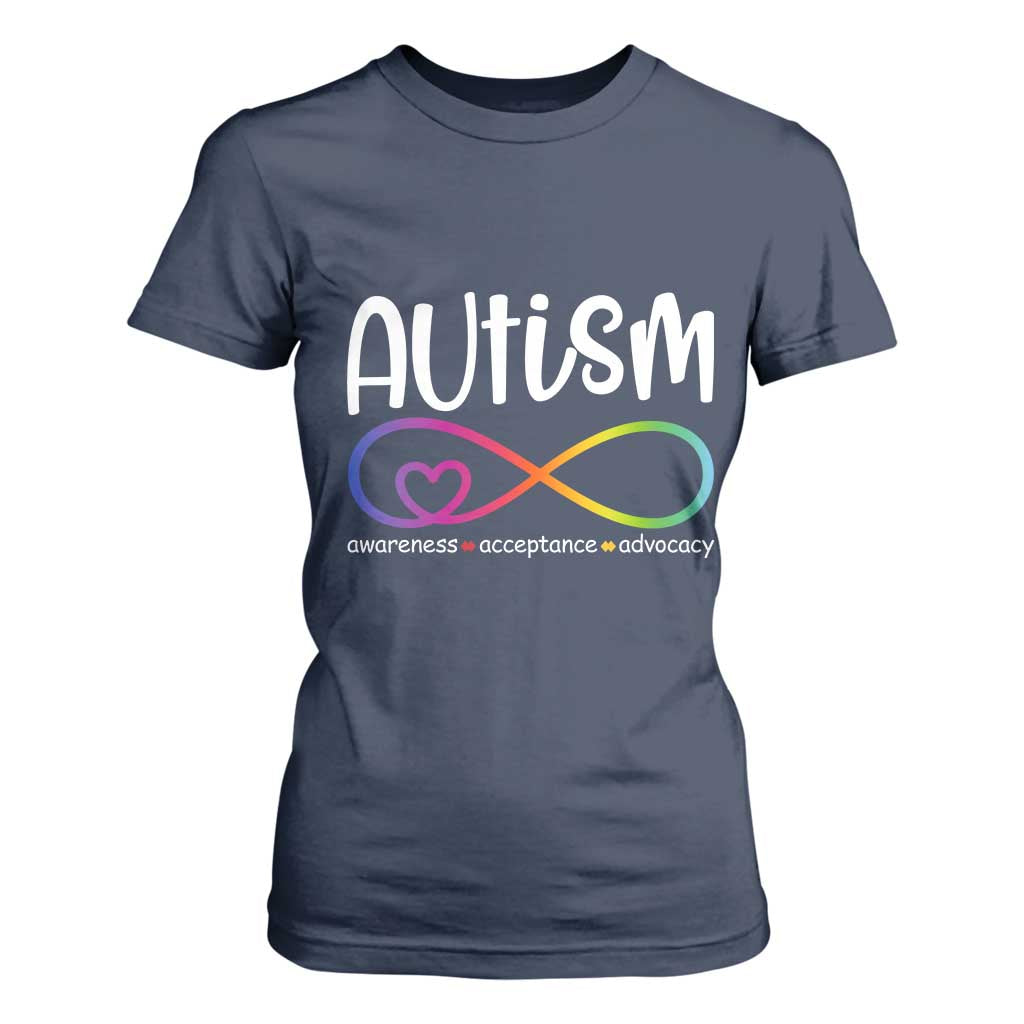 Autism Acceptance T Shirt For Women Neurodivergent Support Infinity Symbol