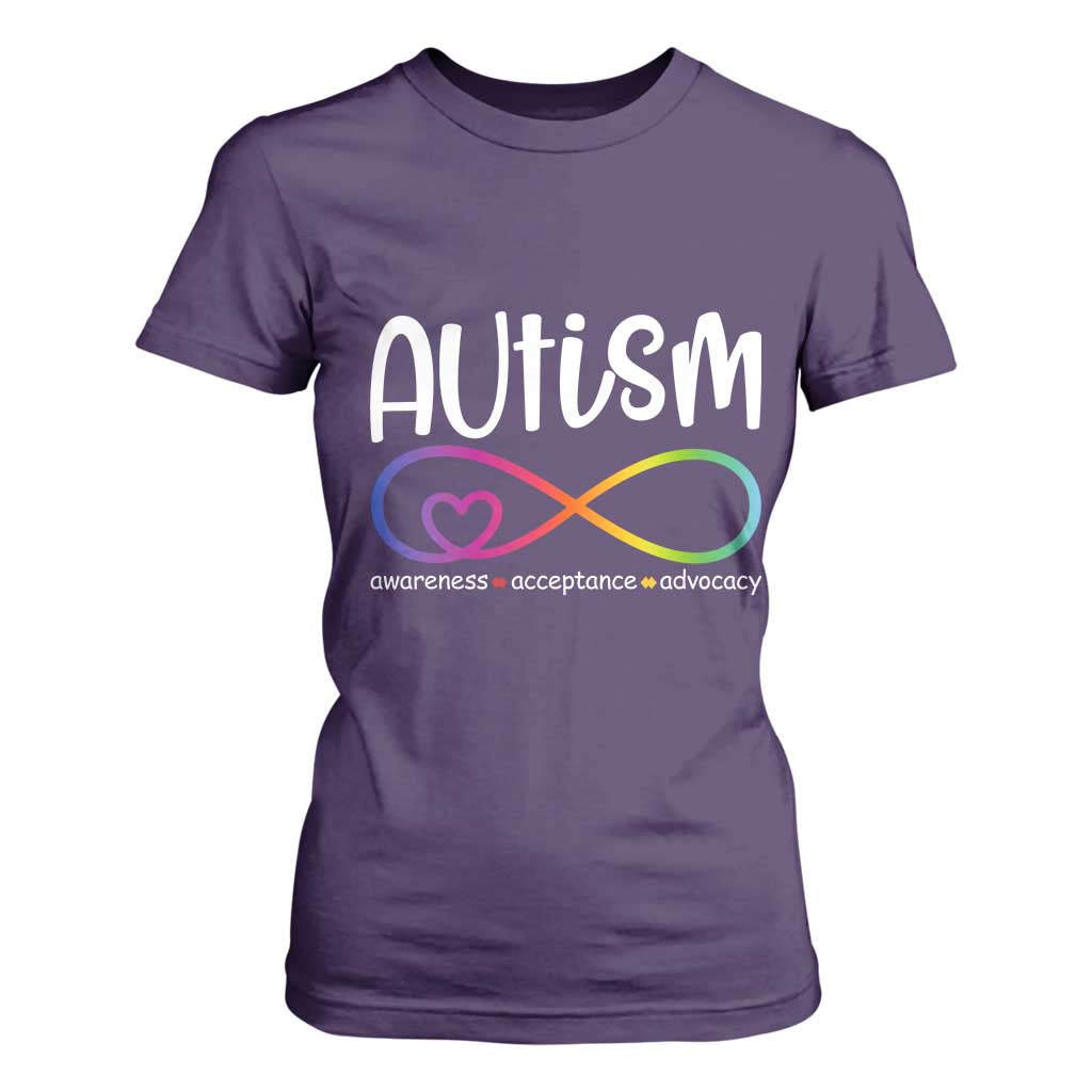 Autism Acceptance T Shirt For Women Neurodivergent Support Infinity Symbol