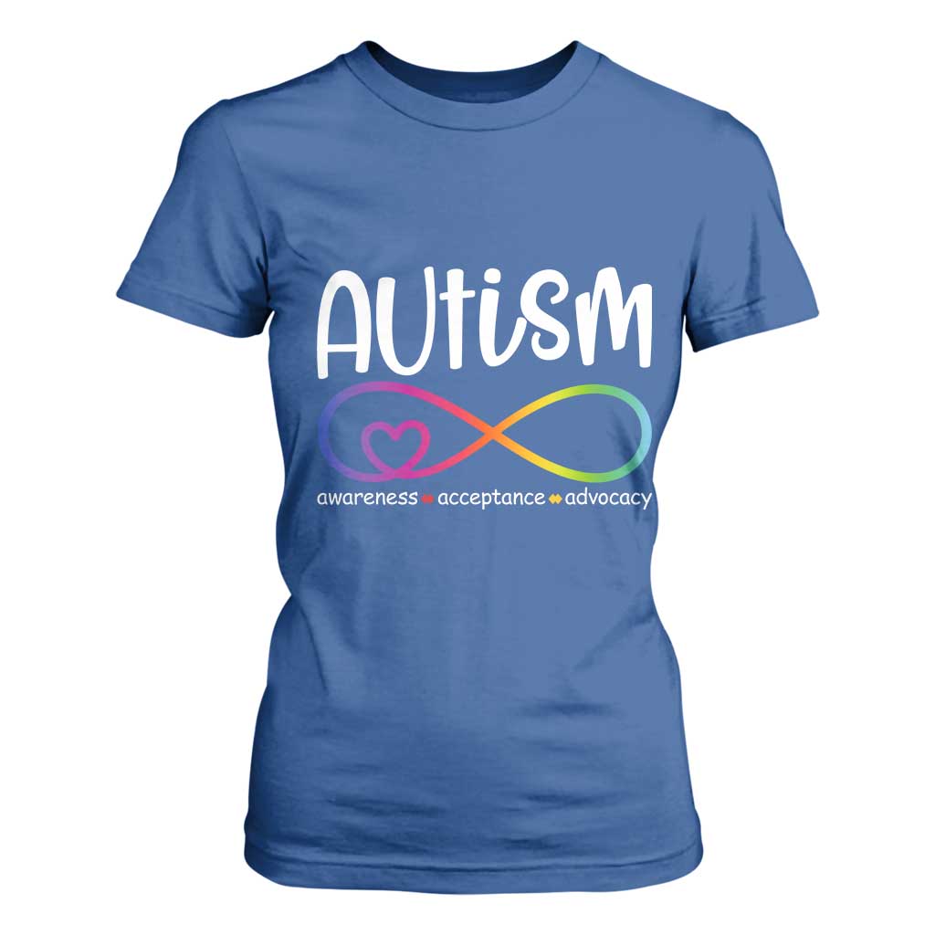 Autism Acceptance T Shirt For Women Neurodivergent Support Infinity Symbol