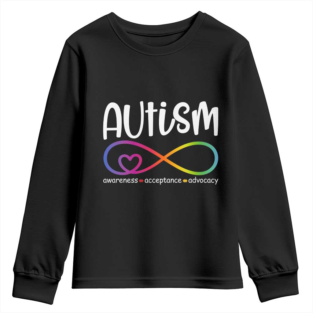 Autism Acceptance Youth Sweatshirt Neurodivergent Support Infinity Symbol