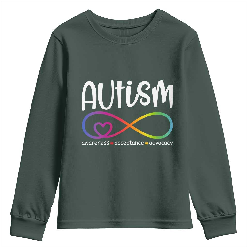 Autism Acceptance Youth Sweatshirt Neurodivergent Support Infinity Symbol