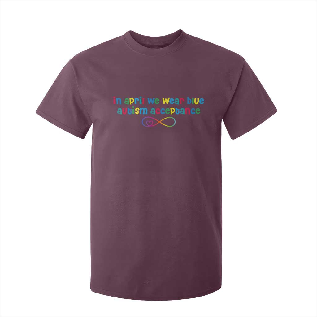Autism Acceptance T Shirt For Kid Neurodivergent Support Infinity Heart Symbol