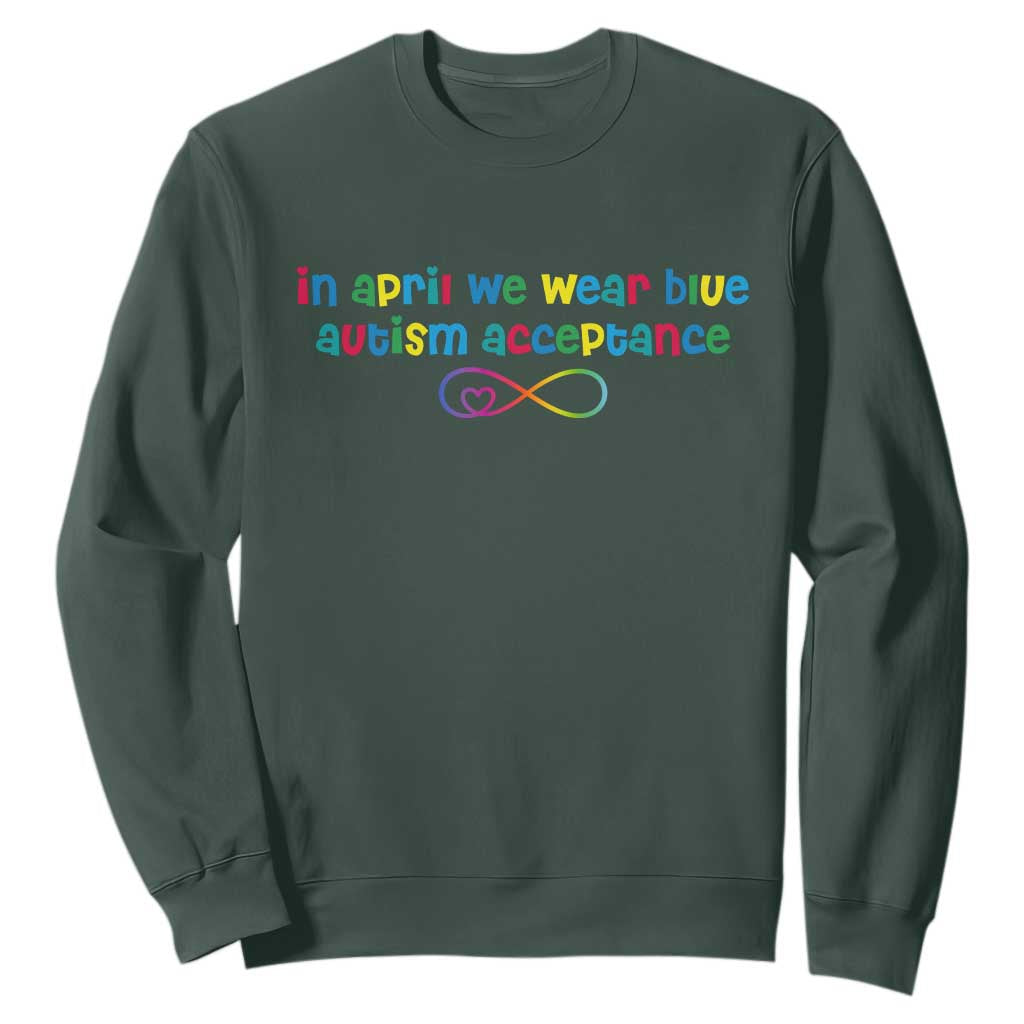 Autism Acceptance Sweatshirt Neurodivergent Support Infinity Heart Symbol