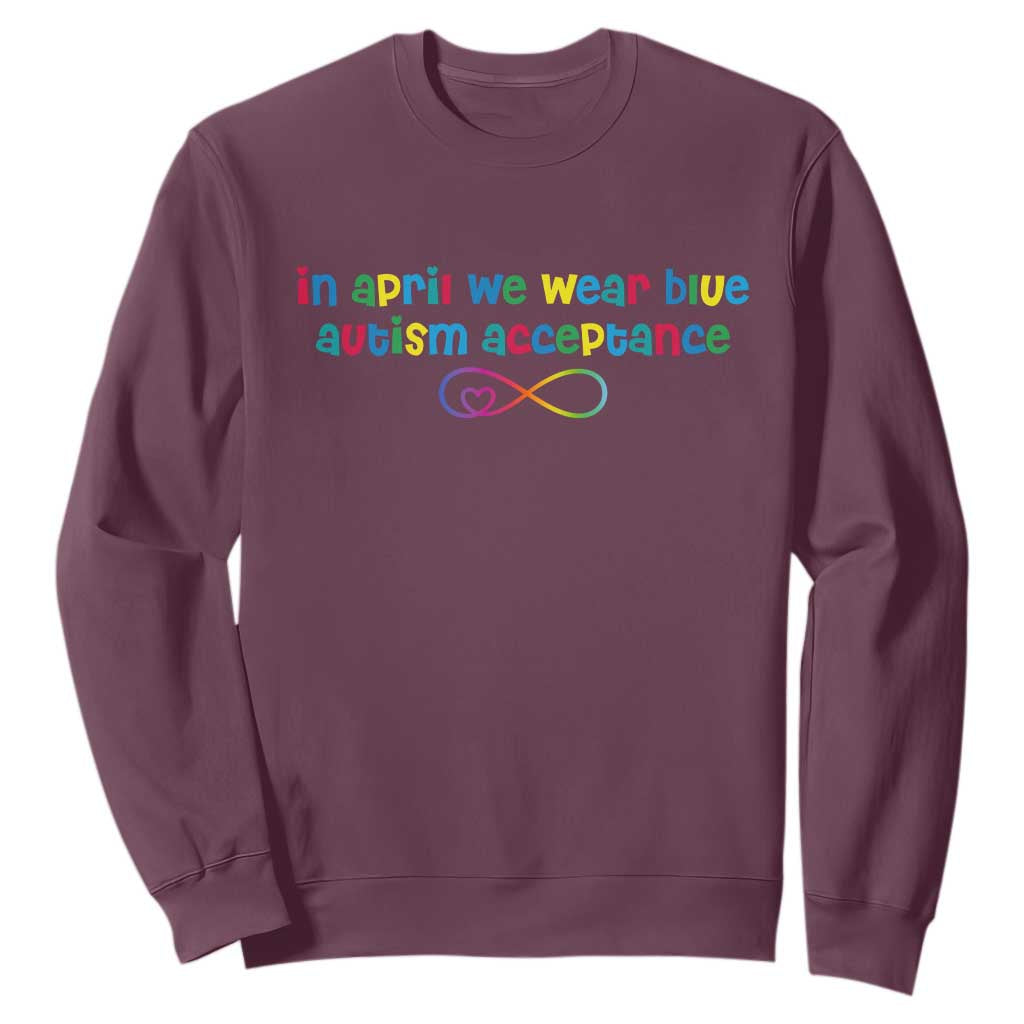 Autism Acceptance Sweatshirt Neurodivergent Support Infinity Heart Symbol