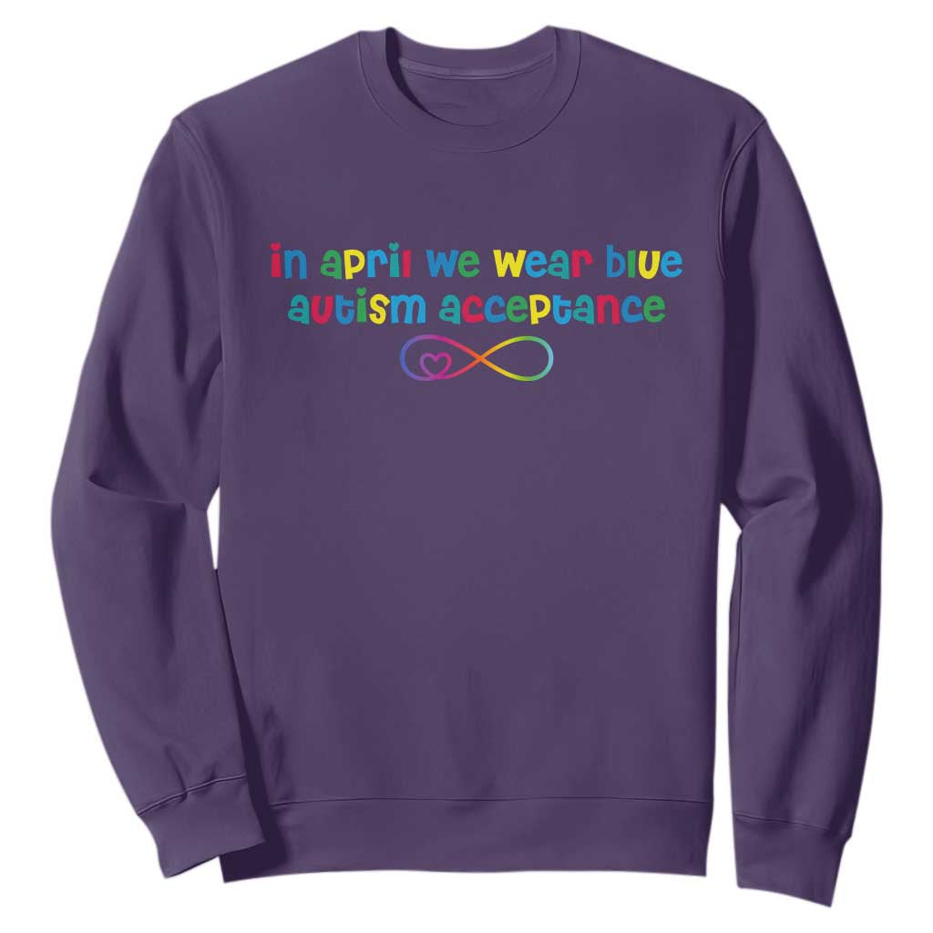 Autism Acceptance Sweatshirt Neurodivergent Support Infinity Heart Symbol