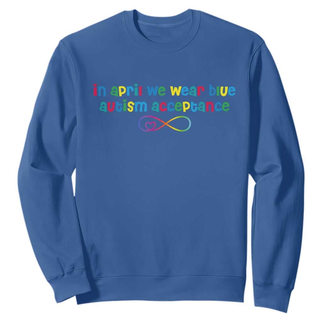 Autism Acceptance Sweatshirt Neurodivergent Support Infinity Heart Symbol