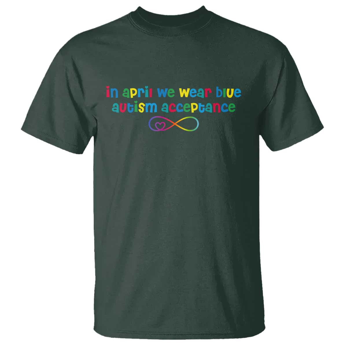 Autism Acceptance T Shirt Neurodivergent Support Infinity Heart Symbol