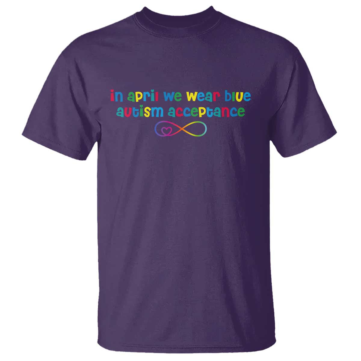 Autism Acceptance T Shirt Neurodivergent Support Infinity Heart Symbol