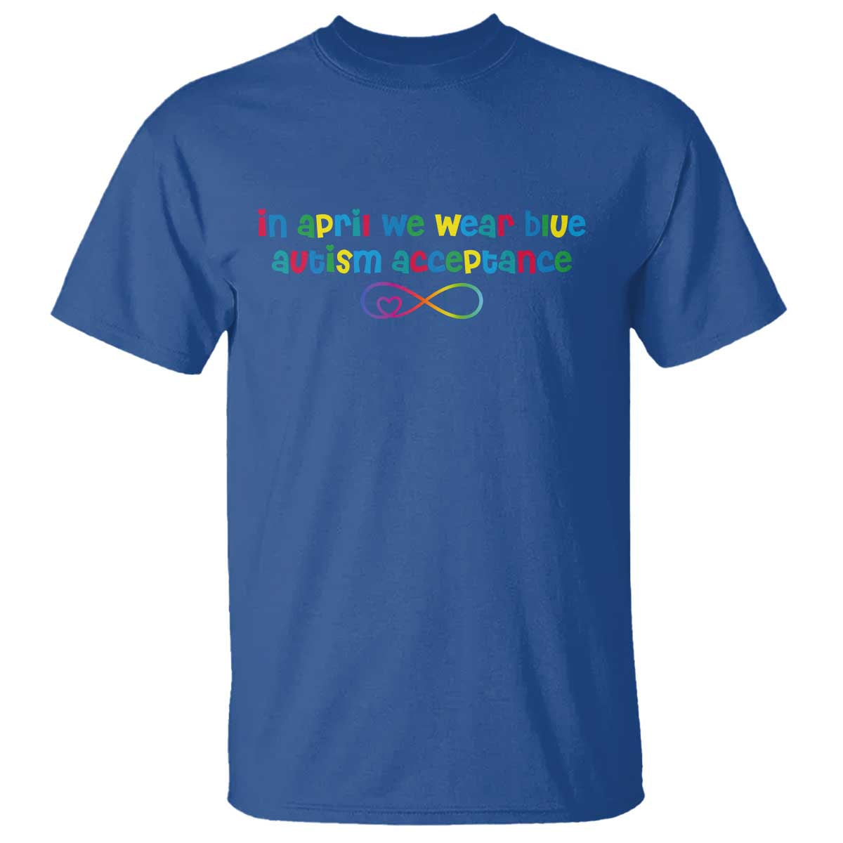 Autism Acceptance T Shirt Neurodivergent Support Infinity Heart Symbol