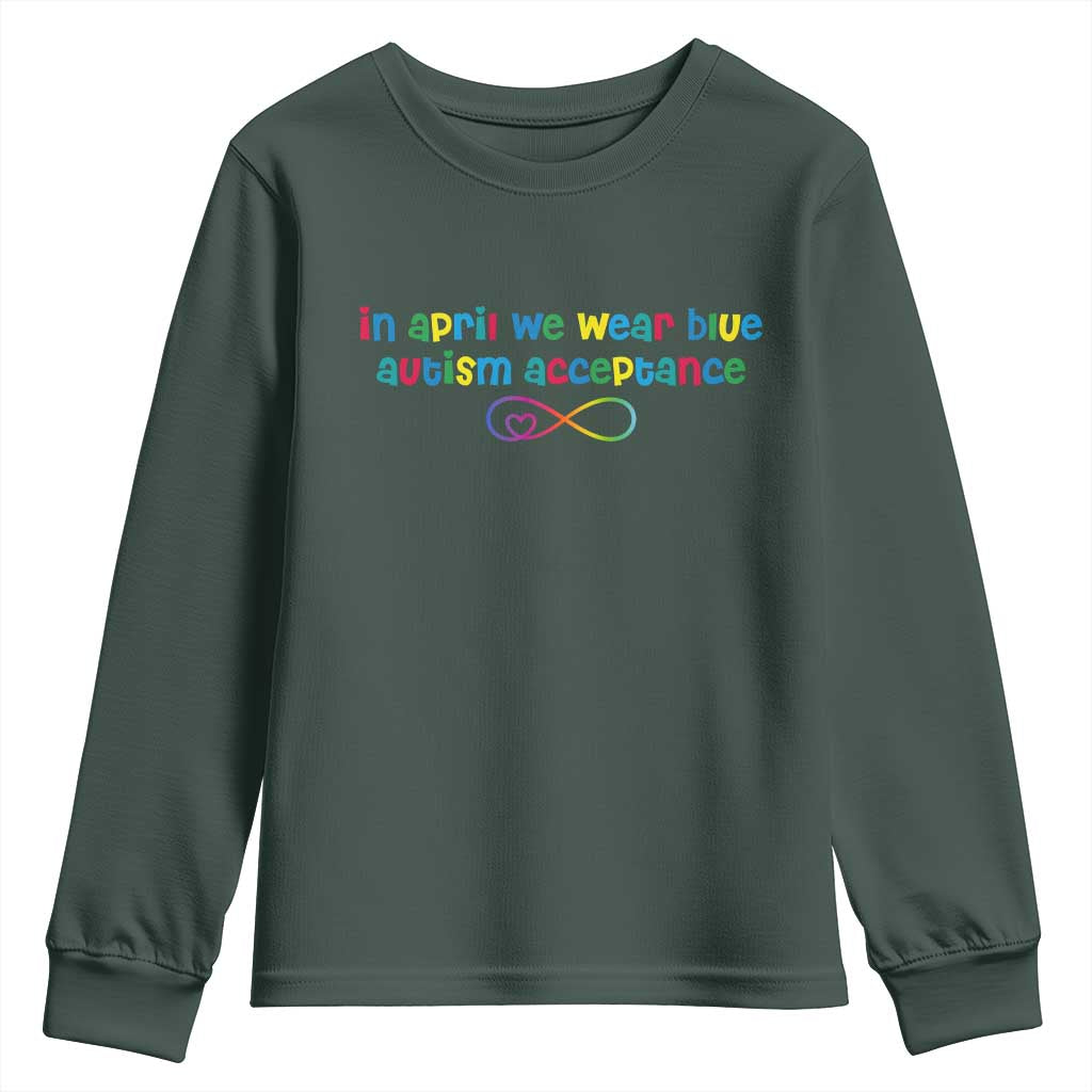 Autism Acceptance Youth Sweatshirt Neurodivergent Support Infinity Heart Symbol