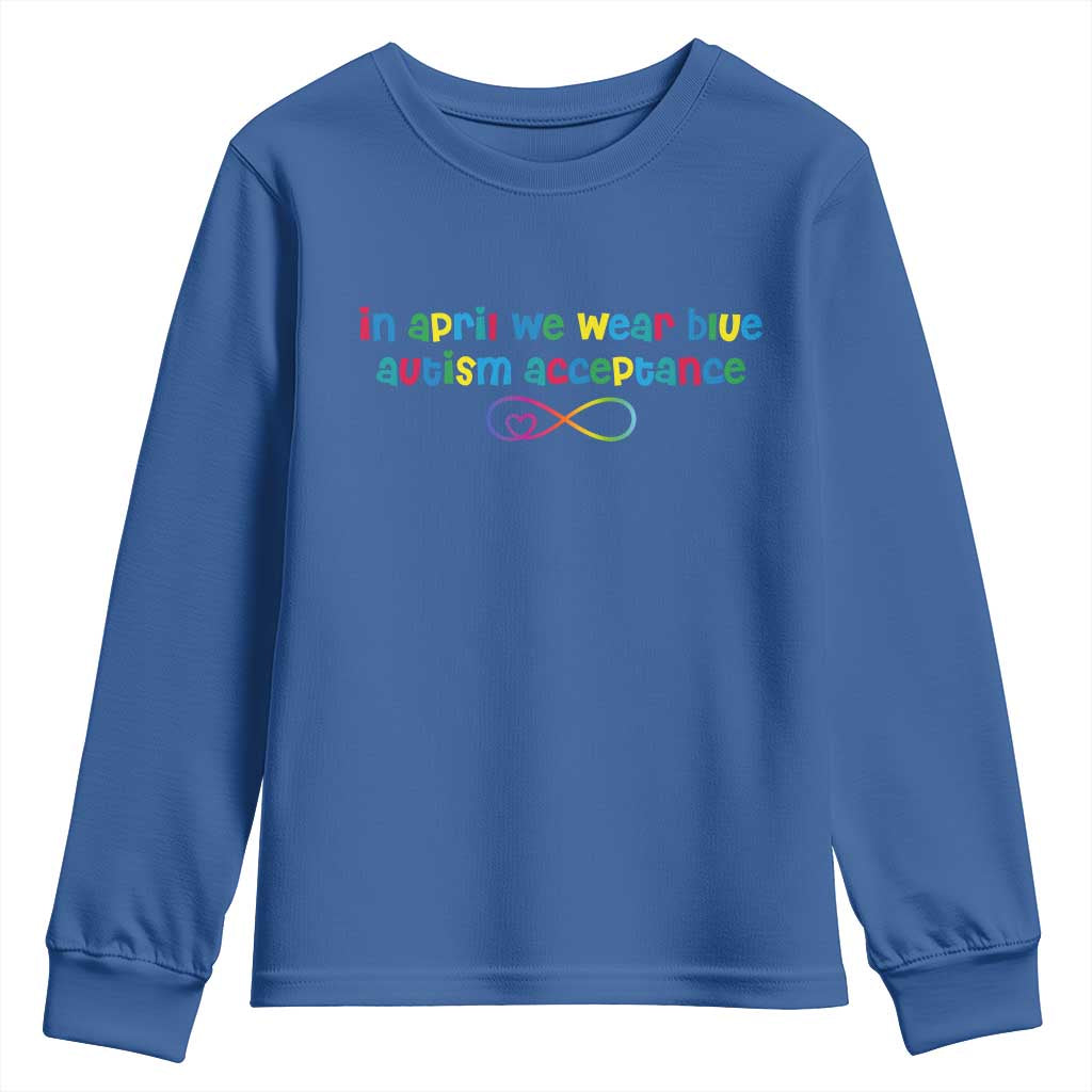 Autism Acceptance Youth Sweatshirt Neurodivergent Support Infinity Heart Symbol