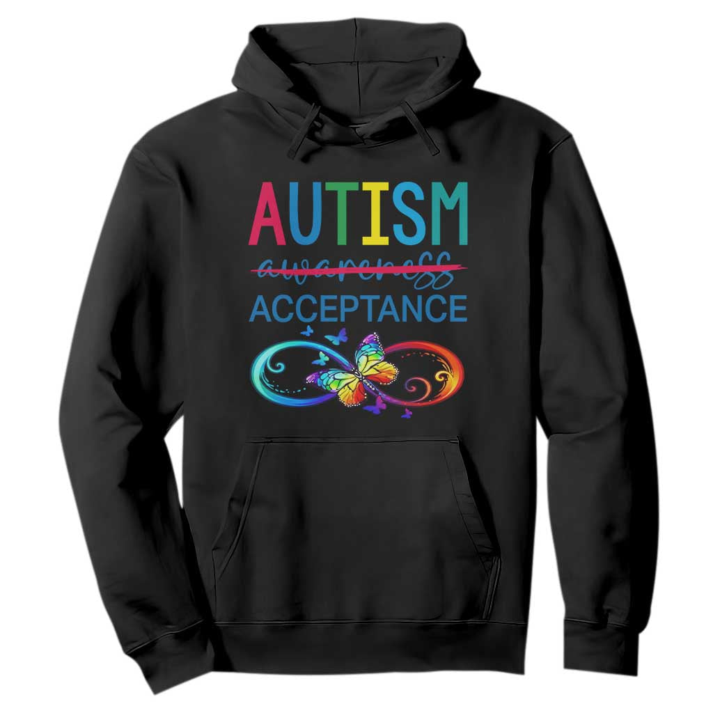 Autism Acceptance Hoodie Neurodivergent Support Infinity Butterfly Symbol