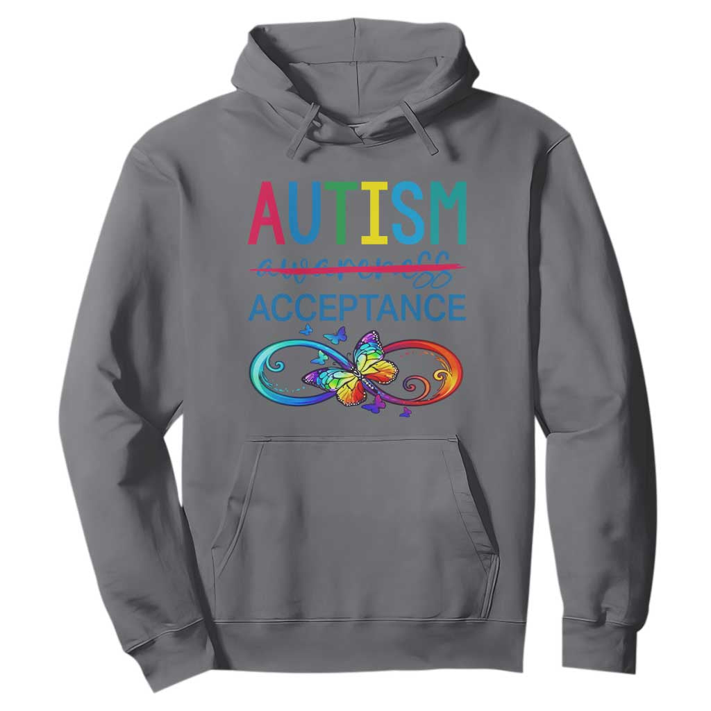 Autism Acceptance Hoodie Neurodivergent Support Infinity Butterfly Symbol