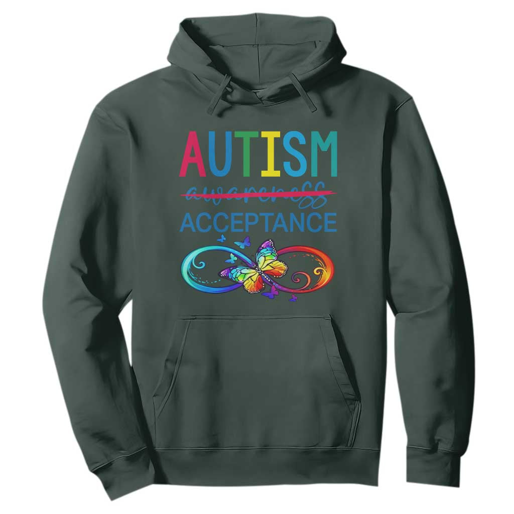 Autism Acceptance Hoodie Neurodivergent Support Infinity Butterfly Symbol