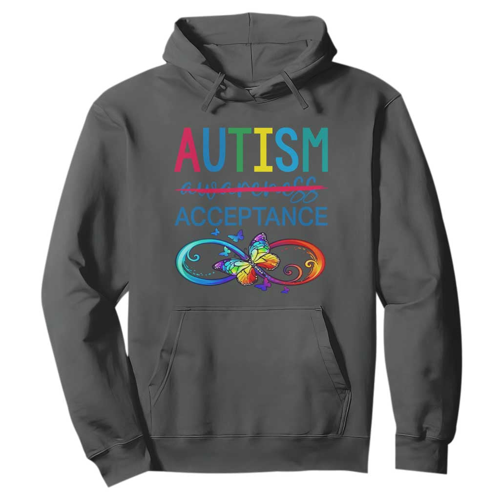 Autism Acceptance Hoodie Neurodivergent Support Infinity Butterfly Symbol
