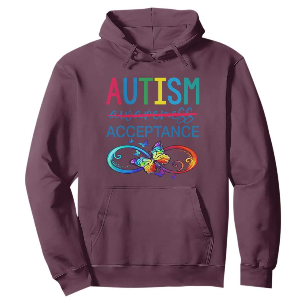 Autism Acceptance Hoodie Neurodivergent Support Infinity Butterfly Symbol