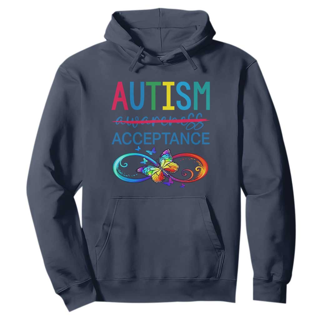 Autism Acceptance Hoodie Neurodivergent Support Infinity Butterfly Symbol