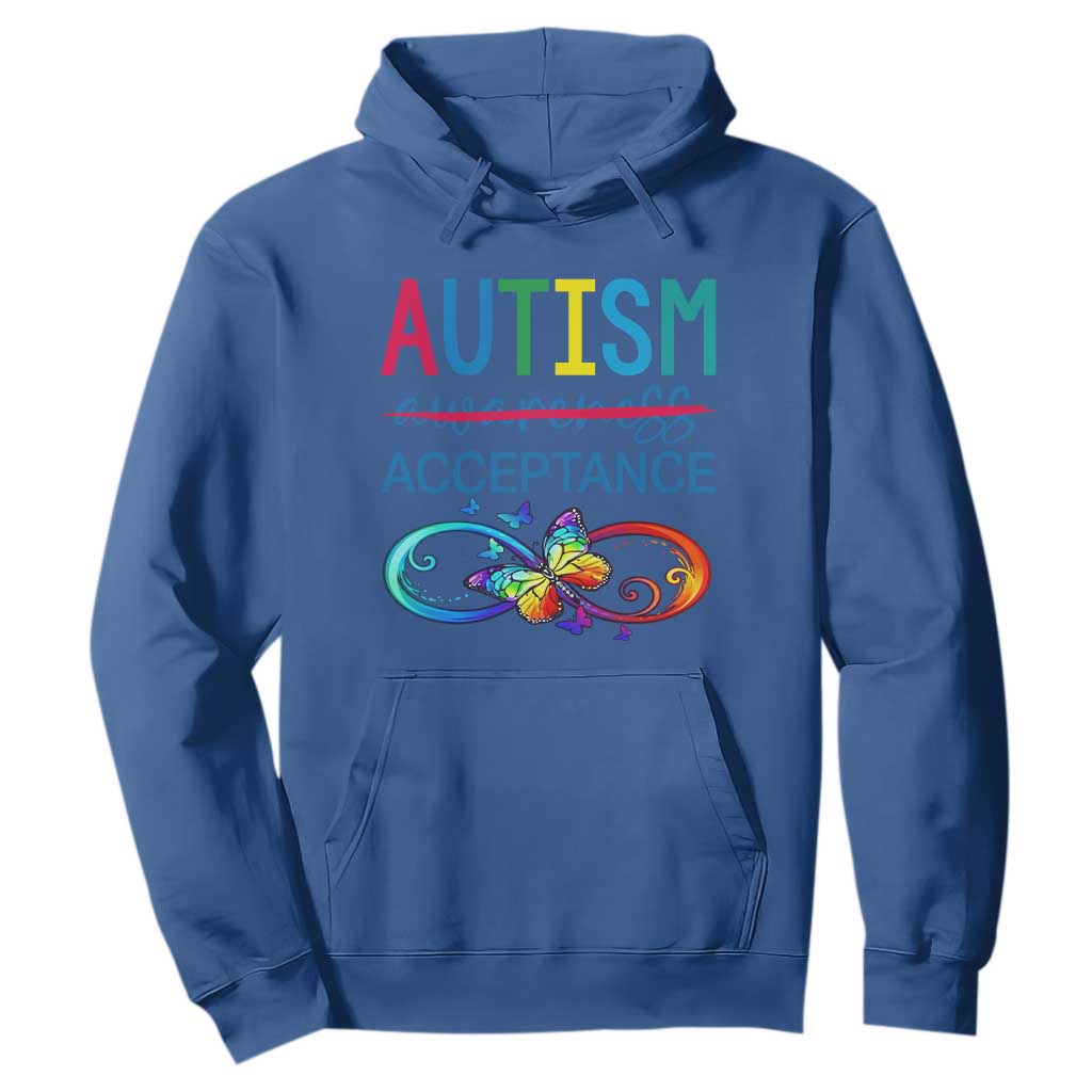 Autism Acceptance Hoodie Neurodivergent Support Infinity Butterfly Symbol
