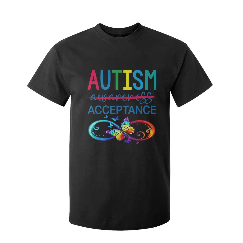Autism Acceptance T Shirt For Kid Neurodivergent Support Infinity Butterfly Symbol