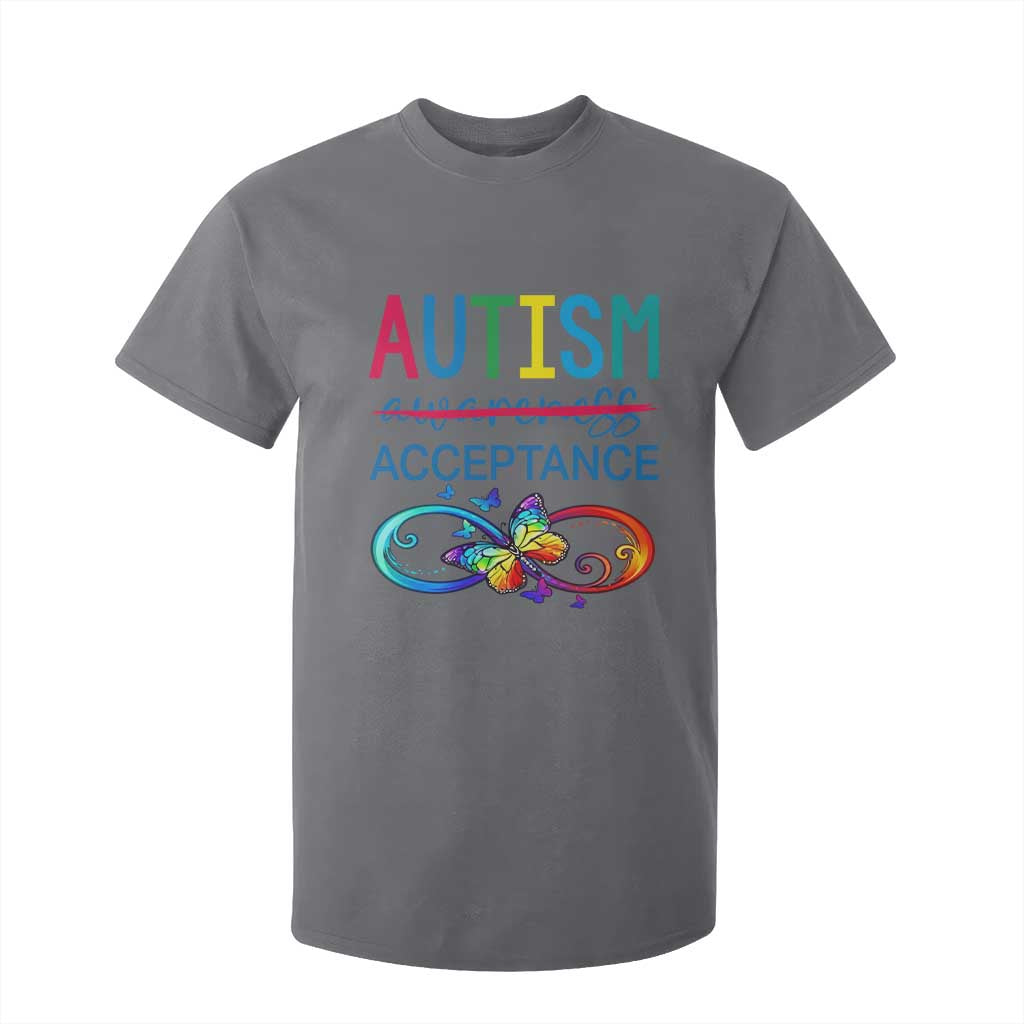 Autism Acceptance T Shirt For Kid Neurodivergent Support Infinity Butterfly Symbol