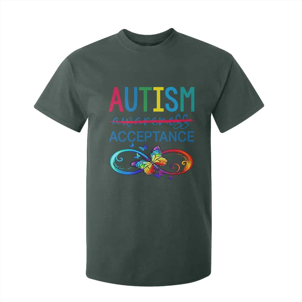 Autism Acceptance T Shirt For Kid Neurodivergent Support Infinity Butterfly Symbol