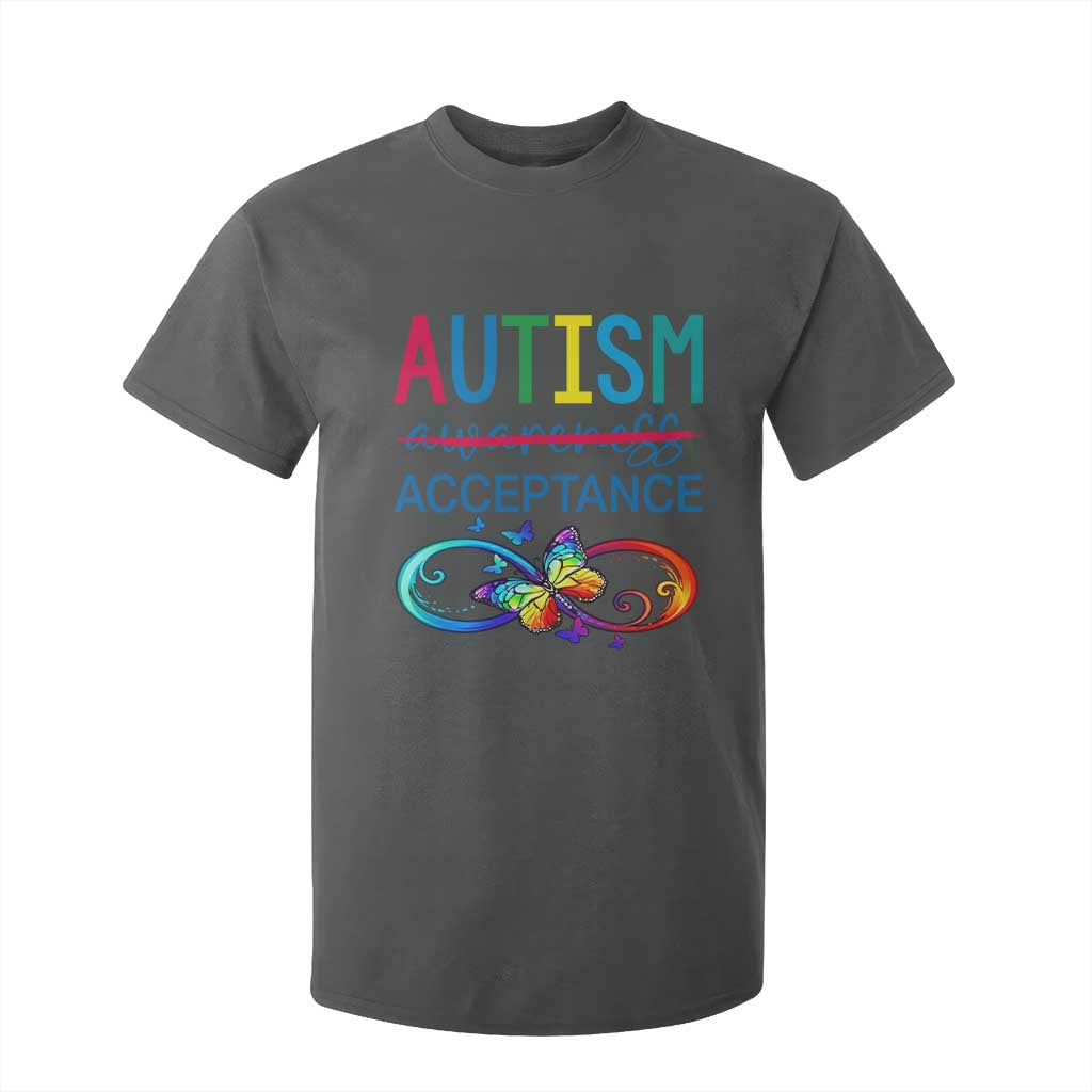 Autism Acceptance T Shirt For Kid Neurodivergent Support Infinity Butterfly Symbol