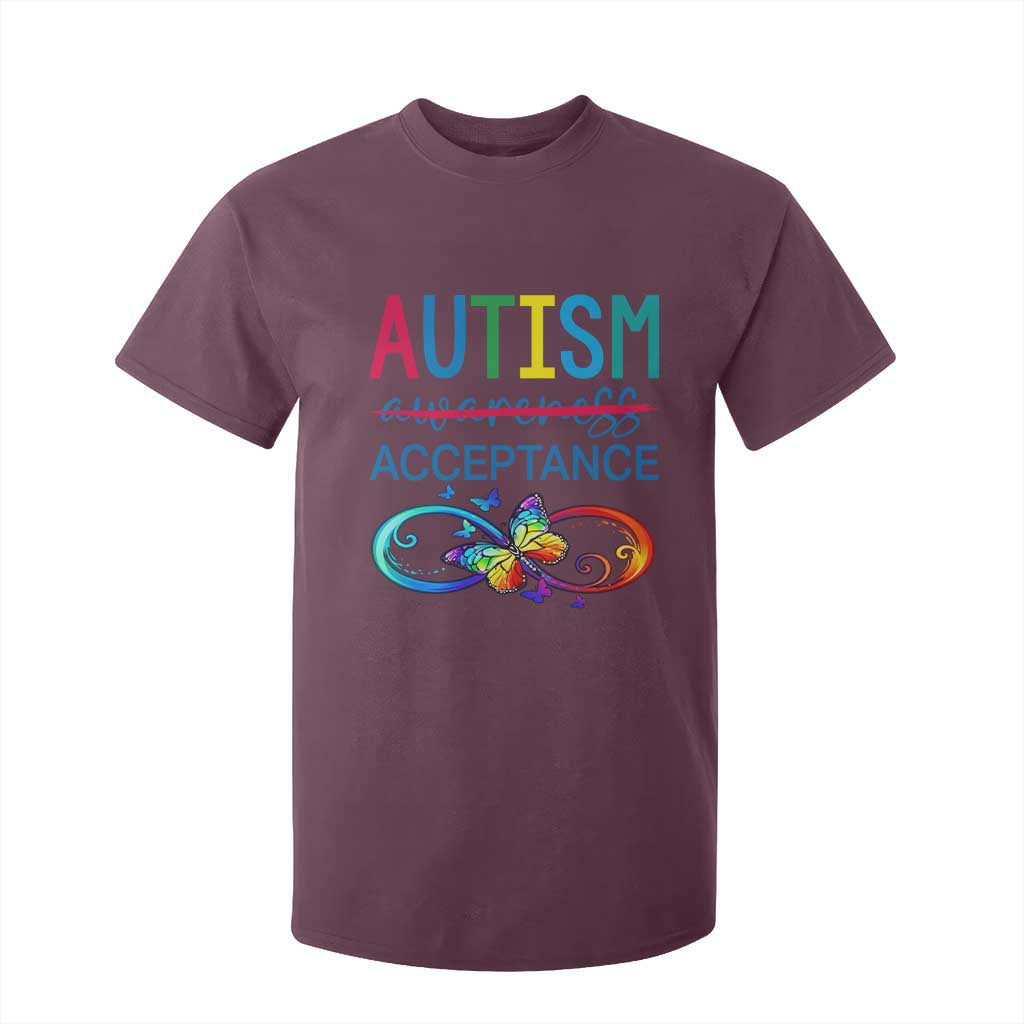 Autism Acceptance T Shirt For Kid Neurodivergent Support Infinity Butterfly Symbol