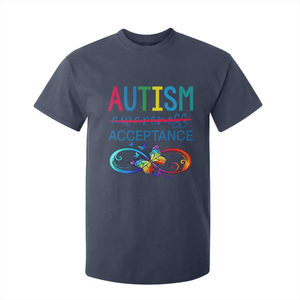Autism Acceptance T Shirt For Kid Neurodivergent Support Infinity Butterfly Symbol