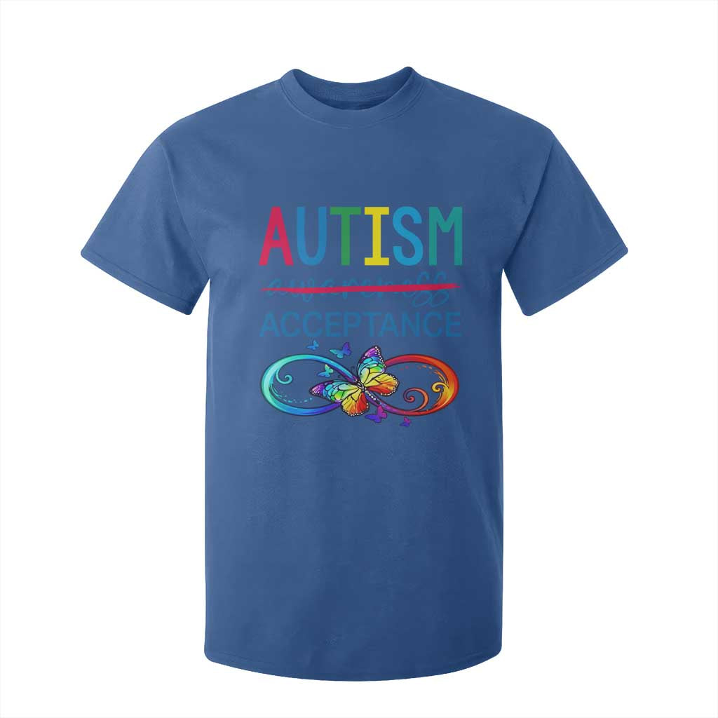Autism Acceptance T Shirt For Kid Neurodivergent Support Infinity Butterfly Symbol