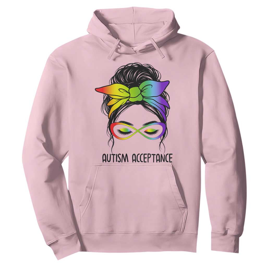 Autism Acceptance Hoodie Neurodiversity Awareness Messy Bun Women