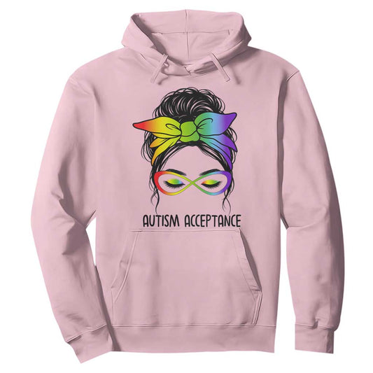 Autism Acceptance Hoodie Neurodiversity Awareness Messy Bun Women