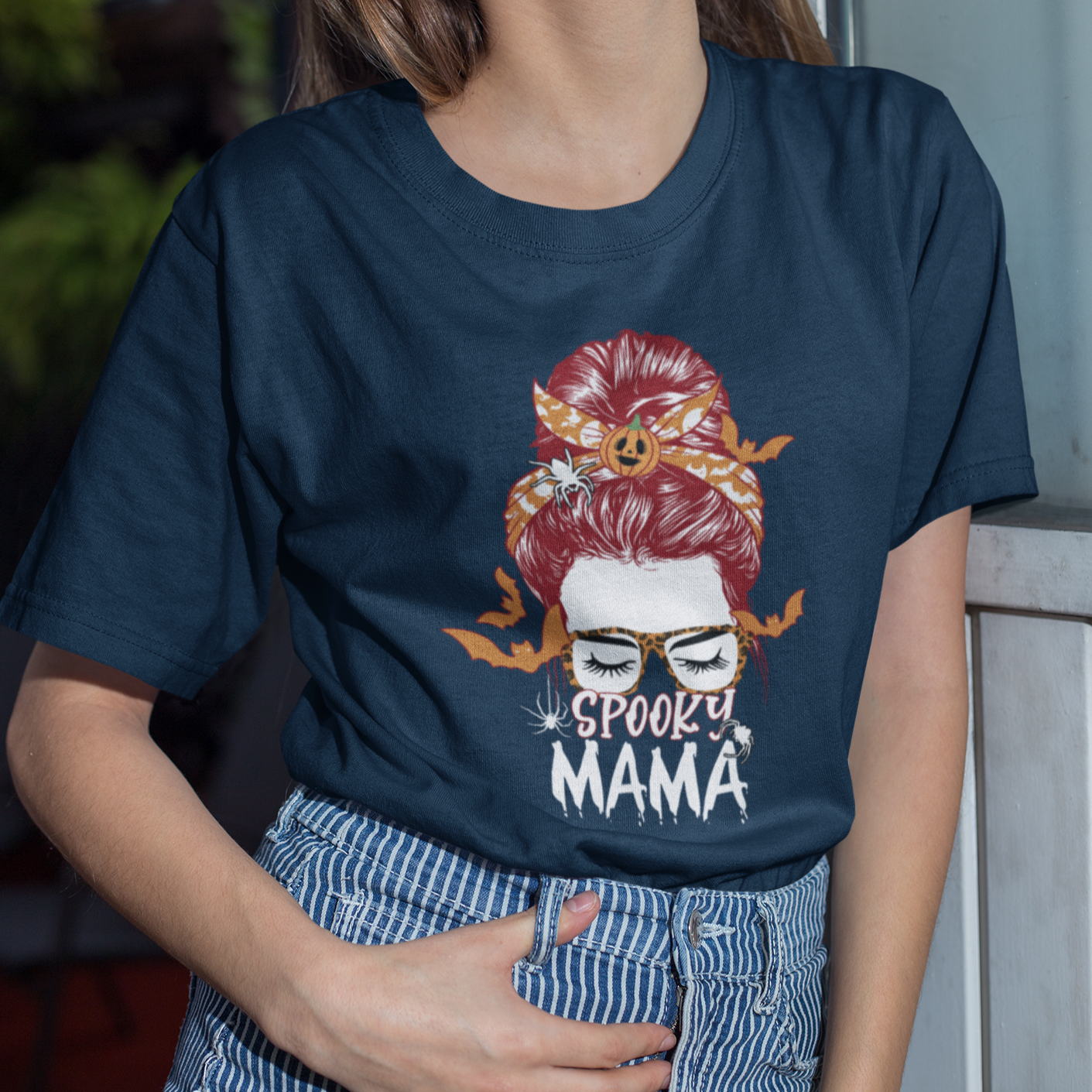halloween-t-shirt-spooky-mama-halloween-ghost-witchy-spooky-mom-messy-bun-t-shirt-for-mom-women-shirt-for-halloween-lovers-spooky-season