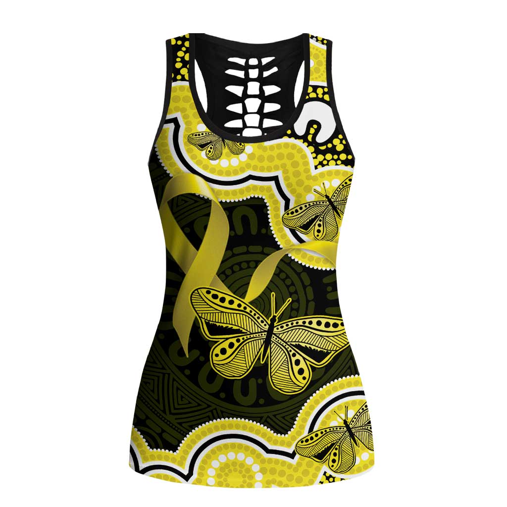 Yellow Ribbon Sarcoma Support Hollow Tank Top Aboriginal Art