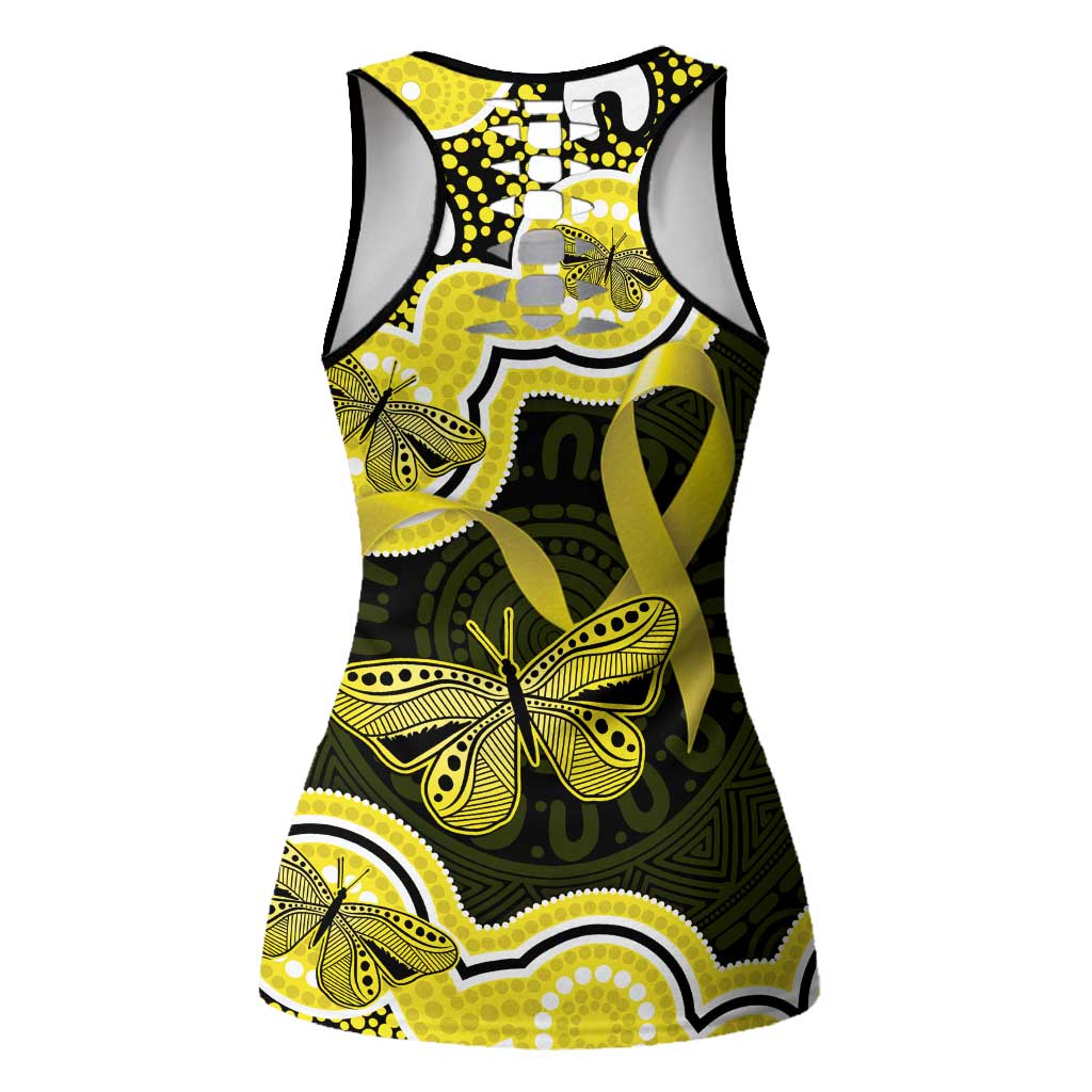 Yellow Ribbon Sarcoma Support Hollow Tank Top Aboriginal Art