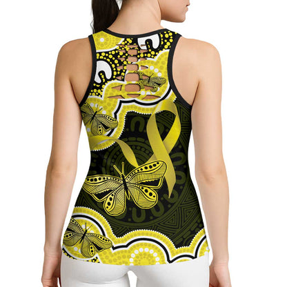 Yellow Ribbon Sarcoma Support Hollow Tank Top Aboriginal Art