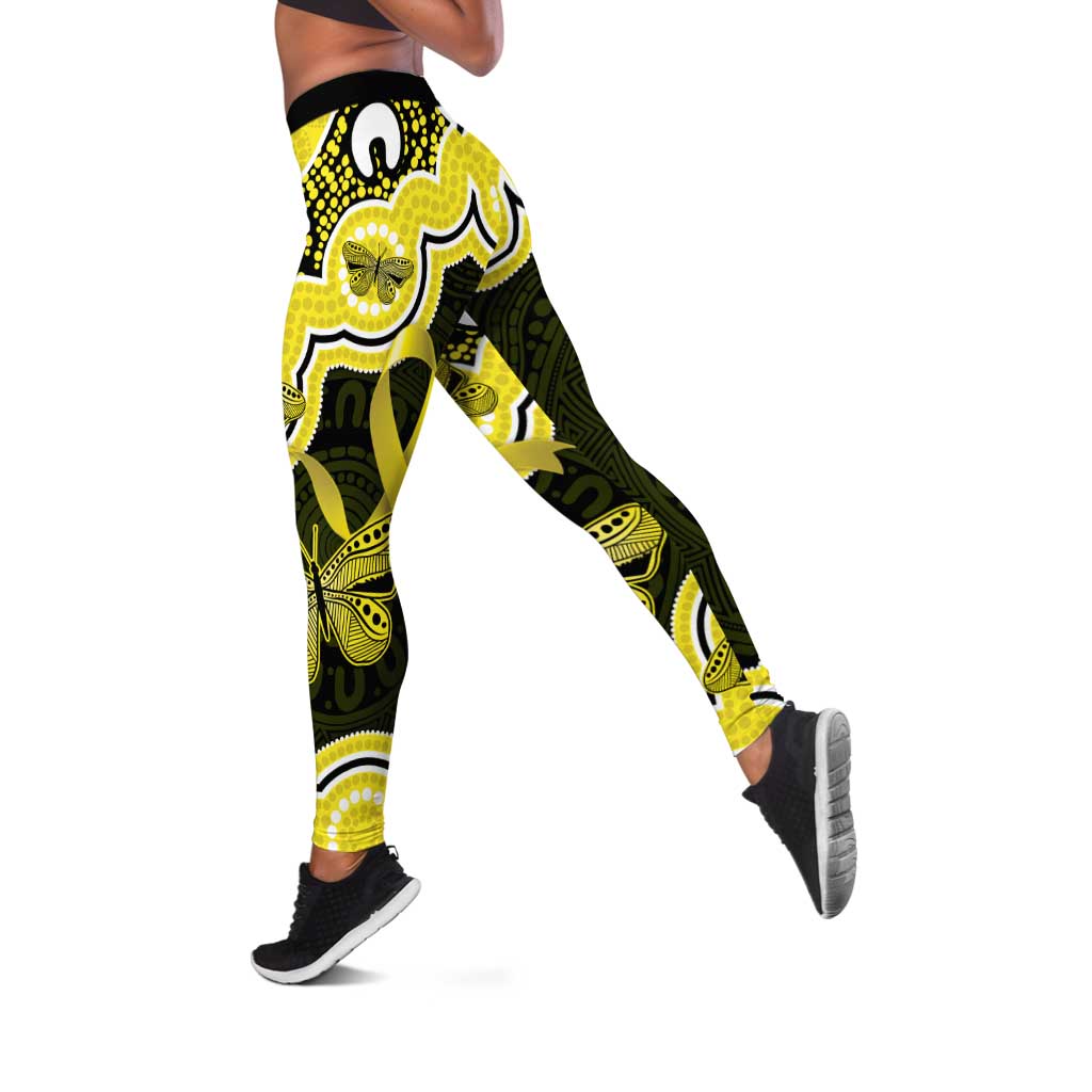 Yellow Ribbon Sarcoma Support Leggings Aboriginal Art
