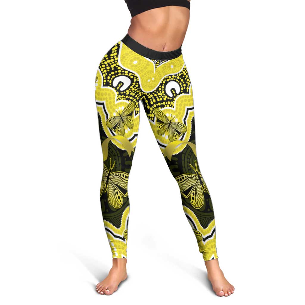 Yellow Ribbon Sarcoma Support Leggings Aboriginal Art