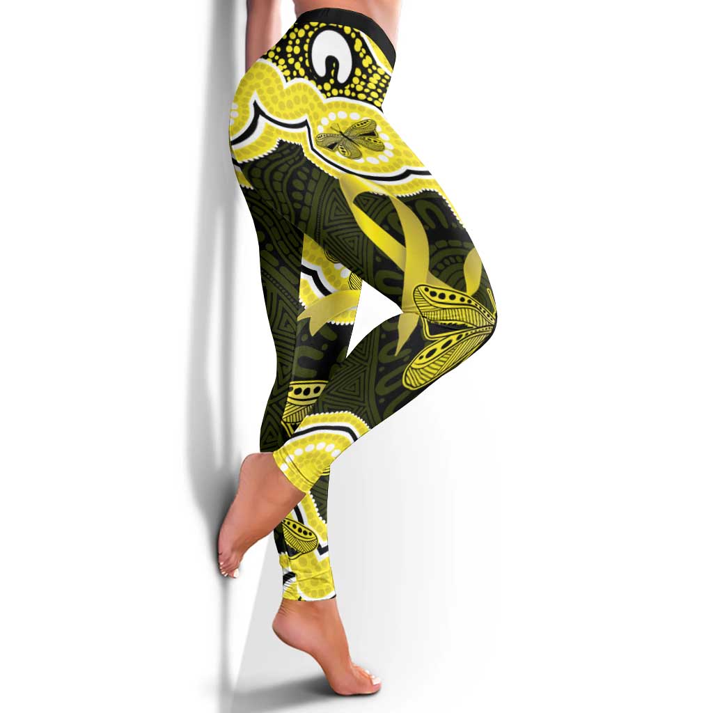 Yellow Ribbon Sarcoma Support Leggings Aboriginal Art