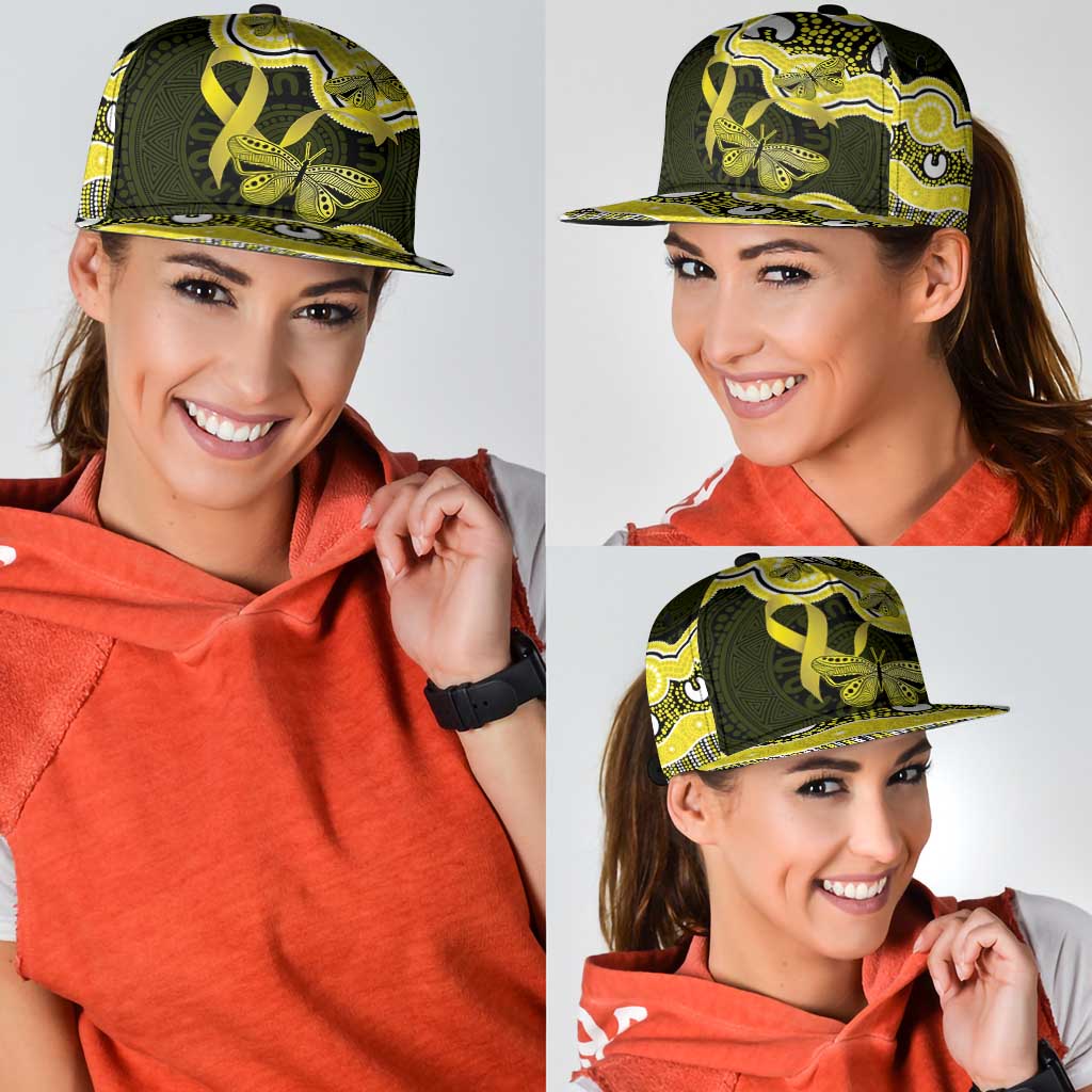 Yellow Ribbon Sarcoma Support Snapback Cap Aboriginal Art